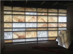 Exterior Onyx Glass Facade Laminated Onyx Wall