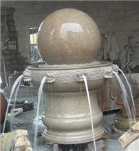 China G617 Granite Garden Water Features, Exterior Landscaping Stones Rolling Sphere Fountains, Outdoor Sculptured Round Ball Fountain, Polished Floating Ball Fountains with Stone Base