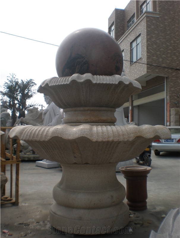 China G682 Granite Garden Water Features, Exterior Landscaping Stones Rolling Sphere Fountains, Outdoor Sculptured Round Ball Fountain, Polished Floating Ball Fountains with Stone Base