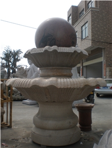 China G682 Granite Garden Water Features, Exterior Landscaping Stones Rolling Sphere Fountains, Outdoor Sculptured Round Ball Fountain, Polished Floating Ball Fountains with Stone Base