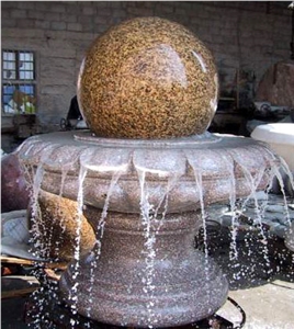 China G683 Granite Garden Water Features, Exterior Landscaping Stones Rolling Sphere Fountains, Outdoor Sculptured Round Ball Fountain, Floating Ball Fountains with Stone Base