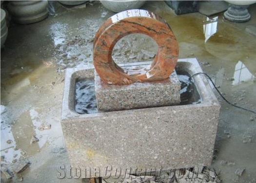 China G725 Granite Garden Water Features, Exterior Landscaping Stones Rolling Sphere Fountains, Outdoor Sculptured Round Fountain, Floating Ball Fountains with Stone Base