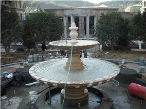 Pepper White Granite Fountains, China White Granite Garden Water Features, Exterior Landscaping Stones Rolling Sphere Fountains, Outdoor Sculptured Fountain,Floating Ball Fountains