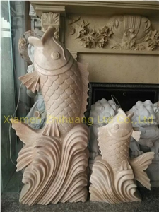 Brown Tiny Marble Animal Fish Sculpture & Statue