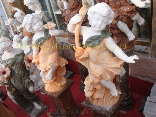 China Multicolor Marble Sculpture, Human Sculptures