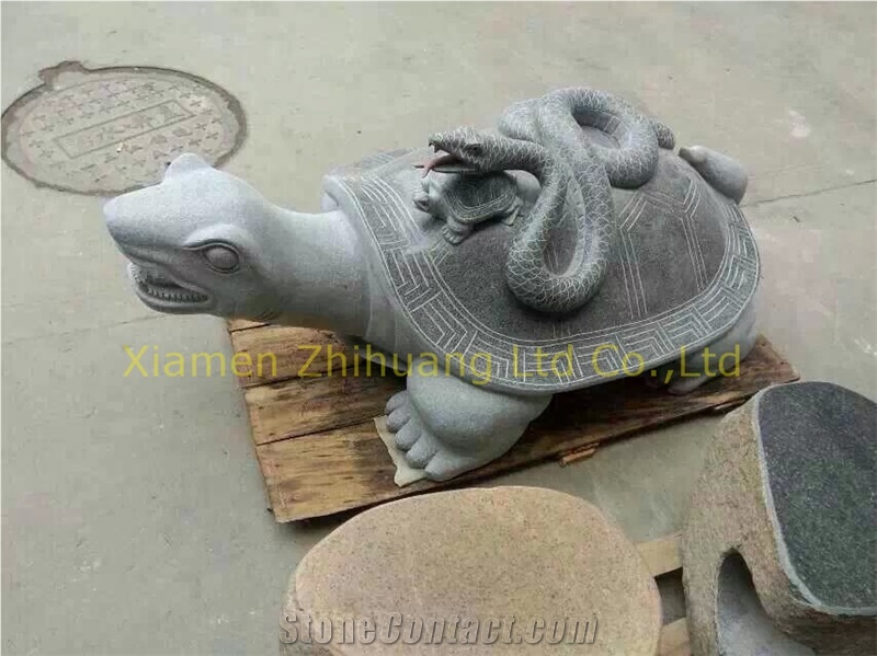 Grey Marble Tortoise Sculpture, Animal Sculptures