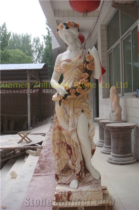 Multicolor Marble Sculpture Polished