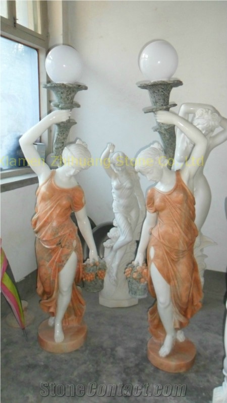 Multicolor Marble Sculpture Polished