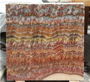 Rojo Vulkano Onyx Polished Slabs & Tiles, China Red Onyx