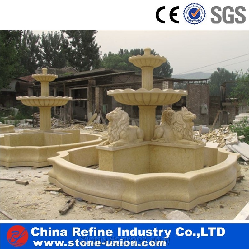 Beige Marble Fountain , Indoor/ Outdoor Granite Stone Water Fountains,Sculptured Fountain,Granite Floating Sphere Fountain