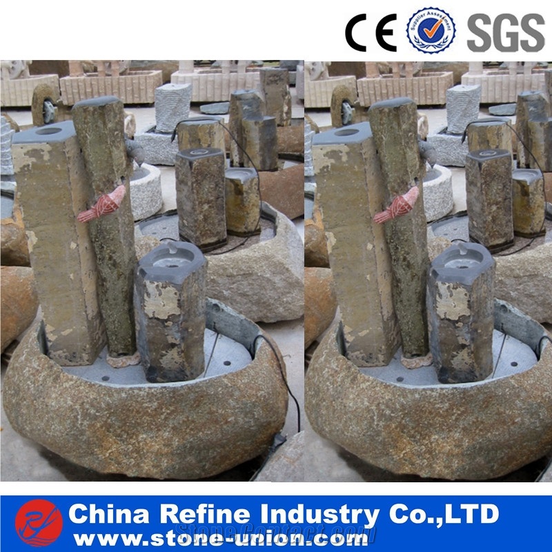 Beige Marble Fountain , Indoor/ Outdoor Granite Stone Water Fountains,Sculptured Fountain,Granite Floating Sphere Fountain