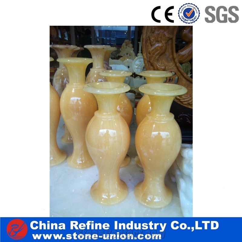 Beige Onyx Vases, the Most Popular Vase for Home Decoration,Yellow Onyx Flower Vase,Interior Design