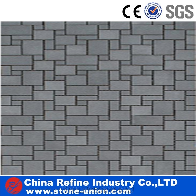Black and Grey Honed Basalt Mosaic Floor Tile , Popular Black Basalt Wall Tile,Grey Basalt Stone Mosaics,Floor Mosaic,Wall Mosaic