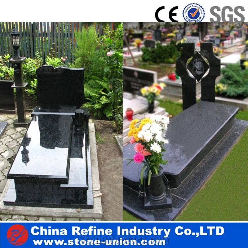 Black Granite Cross Tombstone from China , Sculpture Monument, Memorial Granite Monument Headstone,Granite Headstone Engraving