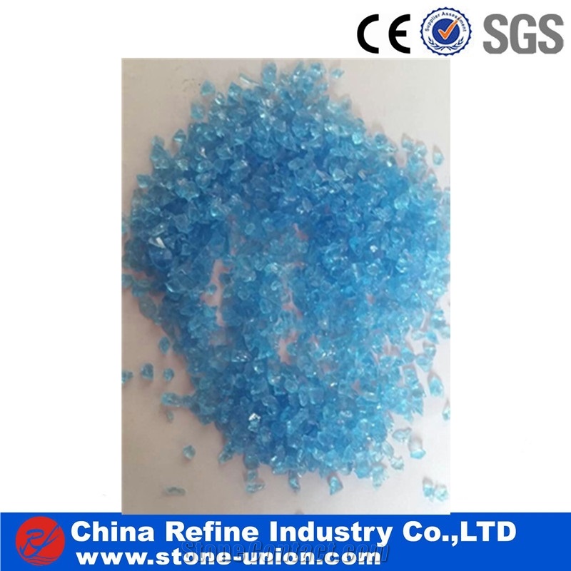Blue Pebbles Glass Decoration,Blue Coarse Sand ,Colored Glass Sand,Glass Aggregates,Glass Pebble, Crushed Glass Chippings, Cheap Crushed Glass Stone
