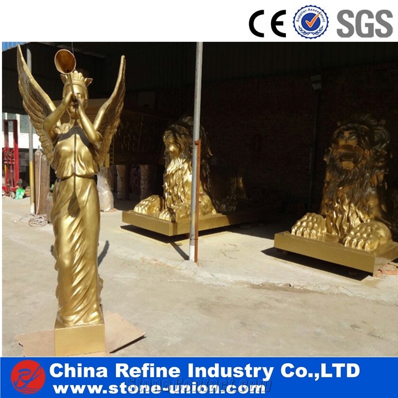 Bronze Golden Lion Statue , Garden Animal Sculpture,Outdoor Sculpture,Lion Bronze Statue from China for Decoration