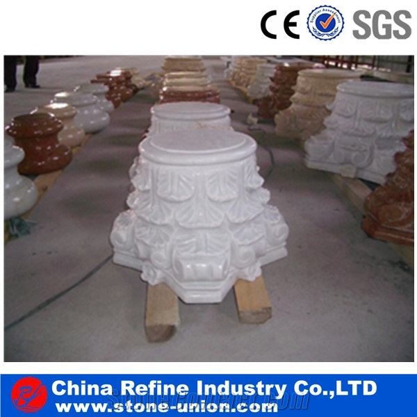 China Brown Marble Roman Column Bases with High Quality,Round Hollow Column,Column Tops, Sculptured Columns