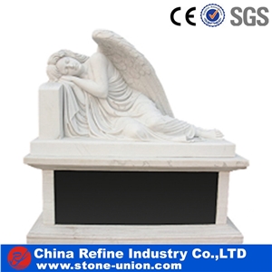 China Red Marble Angel Monument , Gravestone , Cheap Angel Tombstones from China