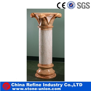 China White Marble Column with Excellent Sculpture,Roman Columns & Pillars,Round Pillar,Marble Roman Columns,Column Bases