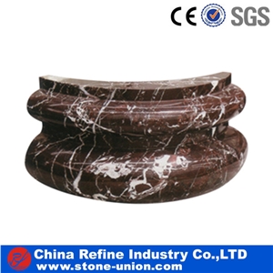 China Yellow Marble Column Base for Decorative,Sculptured Roman Columns & Exterior Landscaping Stones Column Tops & Bases