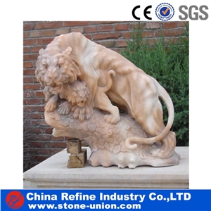 Chinese Manufacture Stone Garden Animal Sculpture,Animal Sculptures Lion Statue, Pink Marble Animal Sculptures Animal Sculptures Lion Statue,Large Garden Statues for Sale,Stone Garden Statues for Sale