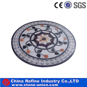Circular Arc Shaped Marble Mosaic Waterjet Tile for Floor Design,Cheap Inlay Tile Marble Medallions Waterjet Marble Tiles