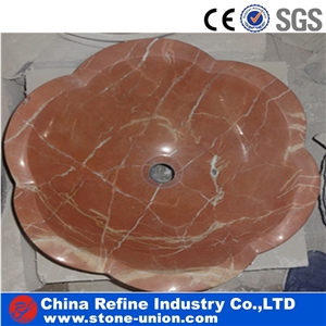 Coral Red Basin for Your Bathroom Decoration , China Coral Red Marble Sinks