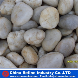 Decorative Yellow Pebble for Park,Different Sizes Polished Pebble River Stone for Decoration in Landscaping ,Garden , Walkway