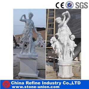 Factory Direct Sale White Marble Human Sculpture,Sculpture Handcarved,Weatern Style,Human Sculptured Handcarved Exterior Statues for Garden Decoration