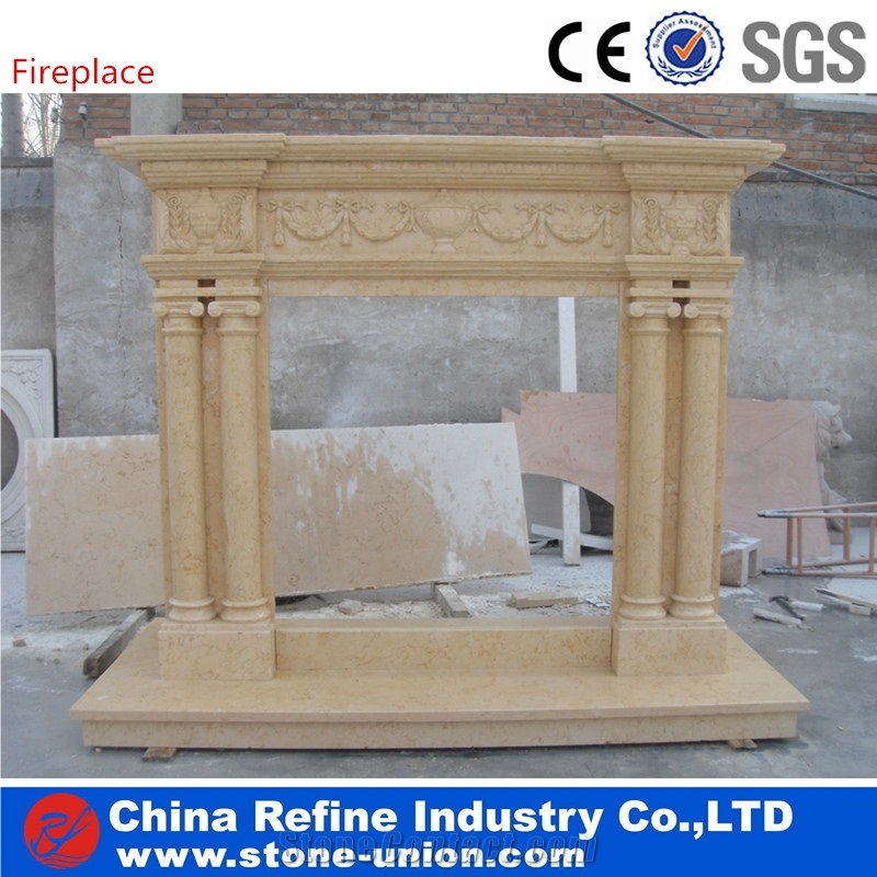 Fireplace Design for Interior Decoration , White Fireplace Sculpture,Handcarved Fireplace Mantel,Fireplace Hearth