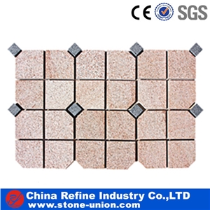G684/G603 Cobble on Meshed, G603 Granite Cube Stone & Pavers, Patio Pavers,Stone Flooring,Walkway Pavers,Cube Stone/China Grey Granite Cobble Stone