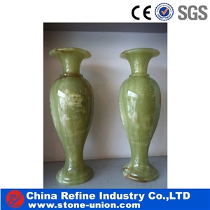 Green Onyx Flower Vase, Premium Onyx Vase for Sale,Onyx Carved Vase Bottle,Indoor Decor Vases