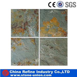 Green Rusty Cheep Natural Slate Tiles, China Green Slate