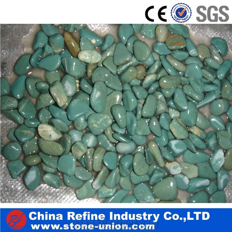 Green Washed Pebble Stone , Green Pebbles & Cobbles , Polished Premium Pebble & Superfine and Top Quality River Cobble Stone Wholesale