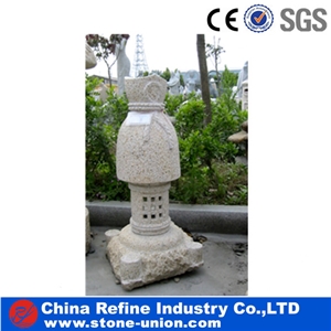 Grey Granite Japanese Stone Lantern,Granite Garden Lantern Carving,Antique Japanese Stone Lantern,Garden Outdoor Granite Lantern,Sesame White Lantern