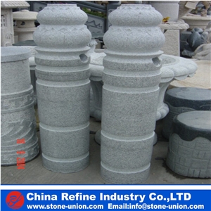 Grey Granite Pillar, G603 Granite Balustrade,Decorative Pillar ,Wedding Column,Stone Column