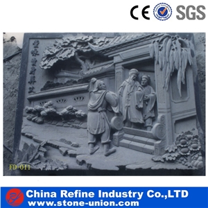 Grey Wall Decorated Relief, Stone Human Relief Sculptured Walling Relief, Wall,Relief Carving Panel,Hand Carved Sculpture Square Shape Relief