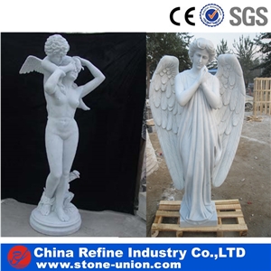 Handcraft White Marble Children Angel Statue, Hunan White Marble Statues,Angel Statue Sculpture White Marble Sculpture Human Sculpture Western Statues