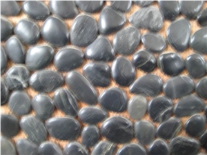 High Polished Black River Pebbles, Pebble Walkway , Black High Quality a Grade Pebbles and River Cobblestone Walkway