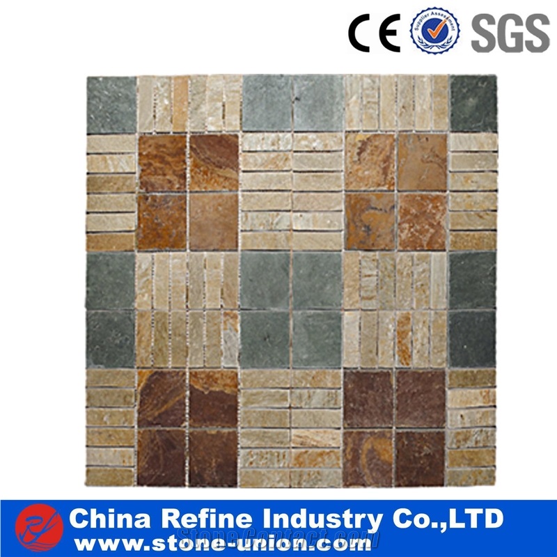 Hot Sale China Slate Mixed Mosaic Pattern, Wall Mosaic, Flooring Mosaic Tiles