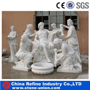 Hunan White Marble Carving, Marble Statue Of Women,White Marble Stone by Human Hand Carved for Indoor & Outdoor Decoration,Statue Figure