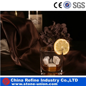 Hunan White Marble Wine Chilling Rocks ,Whiskey Rock ,Soapstone Icecube , Wine Stone,Best Whisky Cooler Whiskey Sipping Stones for Drinking
