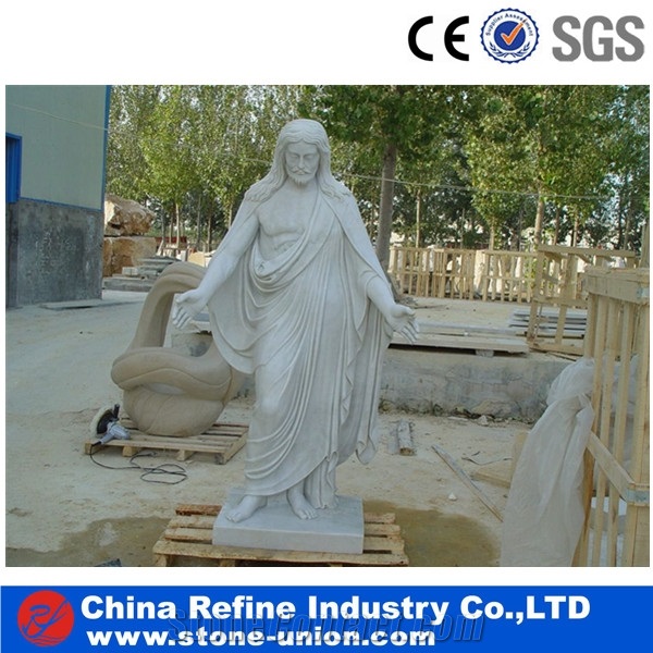 Large Outdoor Marble Figure Sculptures, White Marble Sculpture & Statue, White Marble Carving Decorated Stone