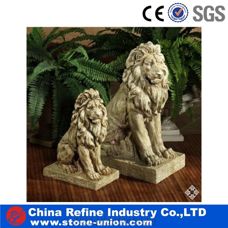 Lion Statue from China for Decoration, China Brown Marble Bronze Lion Sculpture,Handcarved Animal Sculptures,Handcarved Garden Statues,Sitting Lion