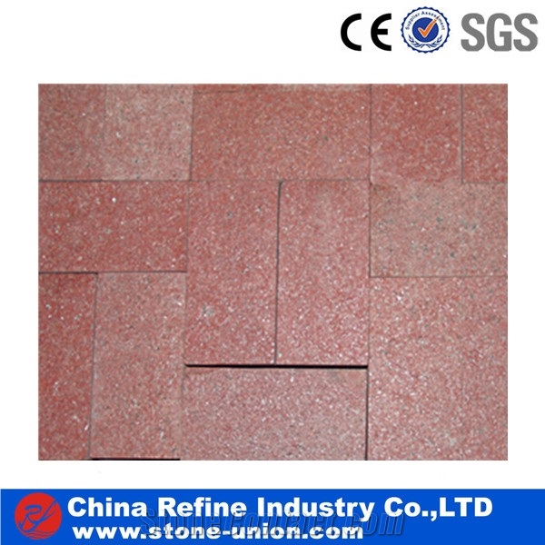 Manufacture Cheap Granite Red Porphyry, Cube Stone & Pavers,Red Porphyry Granite Paving Stone ,Red Porphyrite Granite Paver, Granite Cube Stone