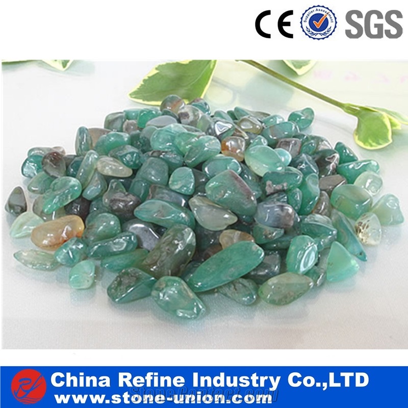 Multicolor Agate High Grade Pebbles, Artificial Agate Pebble,Blue Gravel and Pebbles Stone