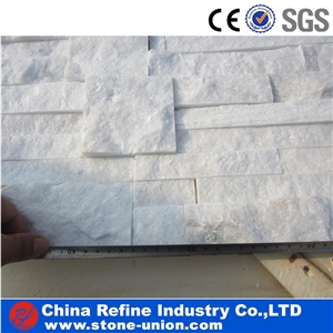 Natural Pure White Stone Veneer, Cultured Stone,White Quartzite Ledger Stone Wall Panels,White Color Ledgestone