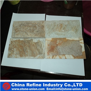 Natural Surface Yellow Slate Stone Tile,Wall Cladding, Manufactured Stone Veneer