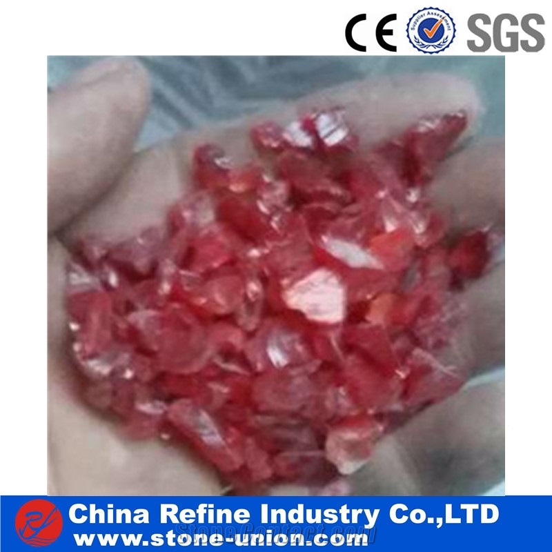Red Glass Pebble with Lowest Price, Glass Pebbles for Garden,Red Gravel and Pebbles Stone,Glass Stone Gravels, Crushed Glass Chippings