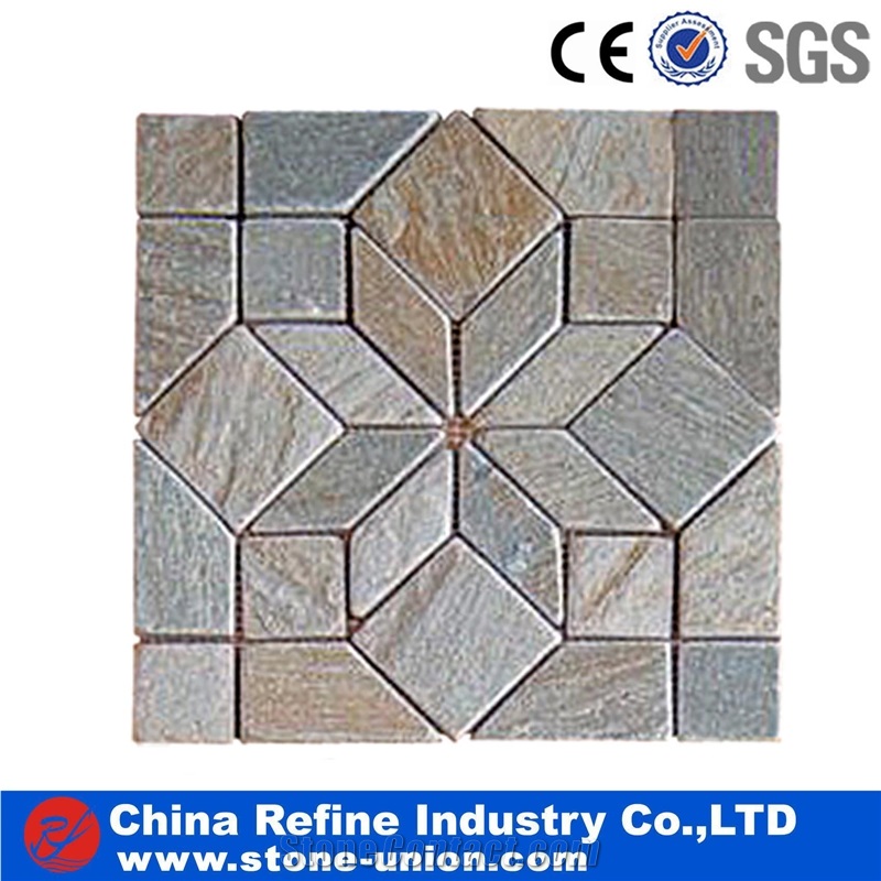 Slate Mosaic Tile, Blue Wall Tile, China Mosaic Design Factory Direct